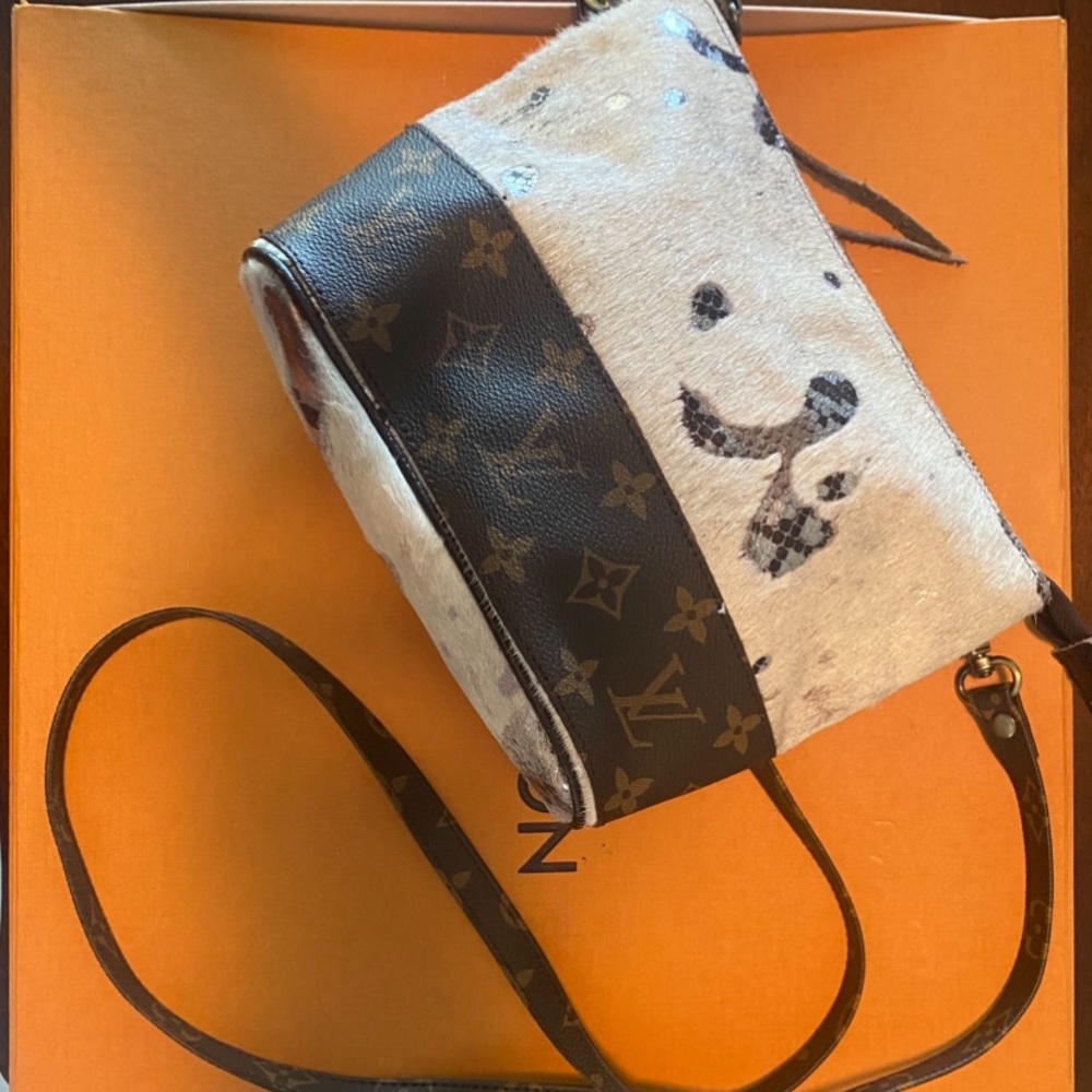 LV upcycled crossbody purse